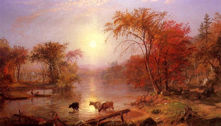 Albert Bierstadt Oil Painting Indian Summer Hudson River